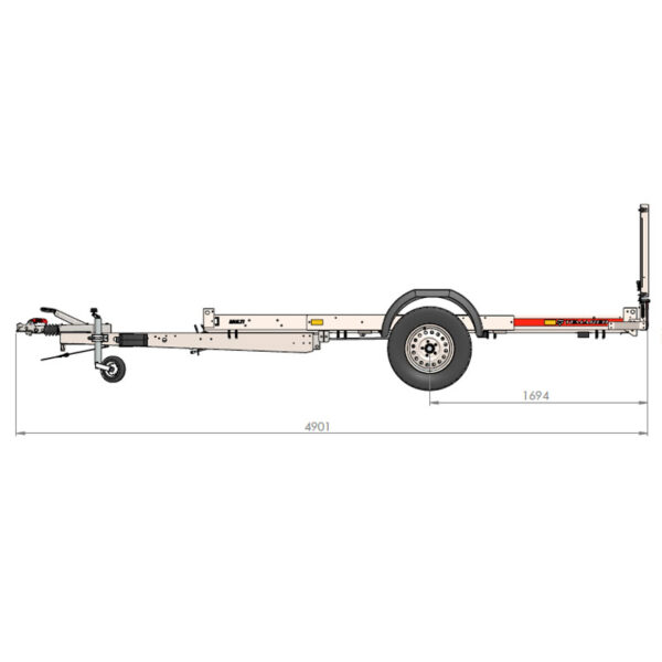 Remorque porte-voiture plateau PTAC 1 tonne - dimensions